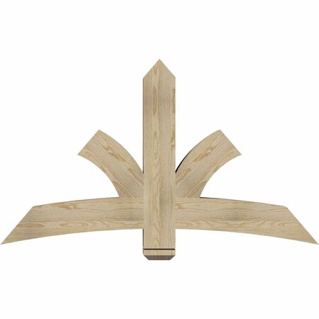 Ekena Millwork Davenport Rough Sawn Timber Gable Bracket, Douglas Fir, 60"W x 35"H x 6"D x 6"F, 14/12 Pitch GBW060X35X0606DAV00RDF